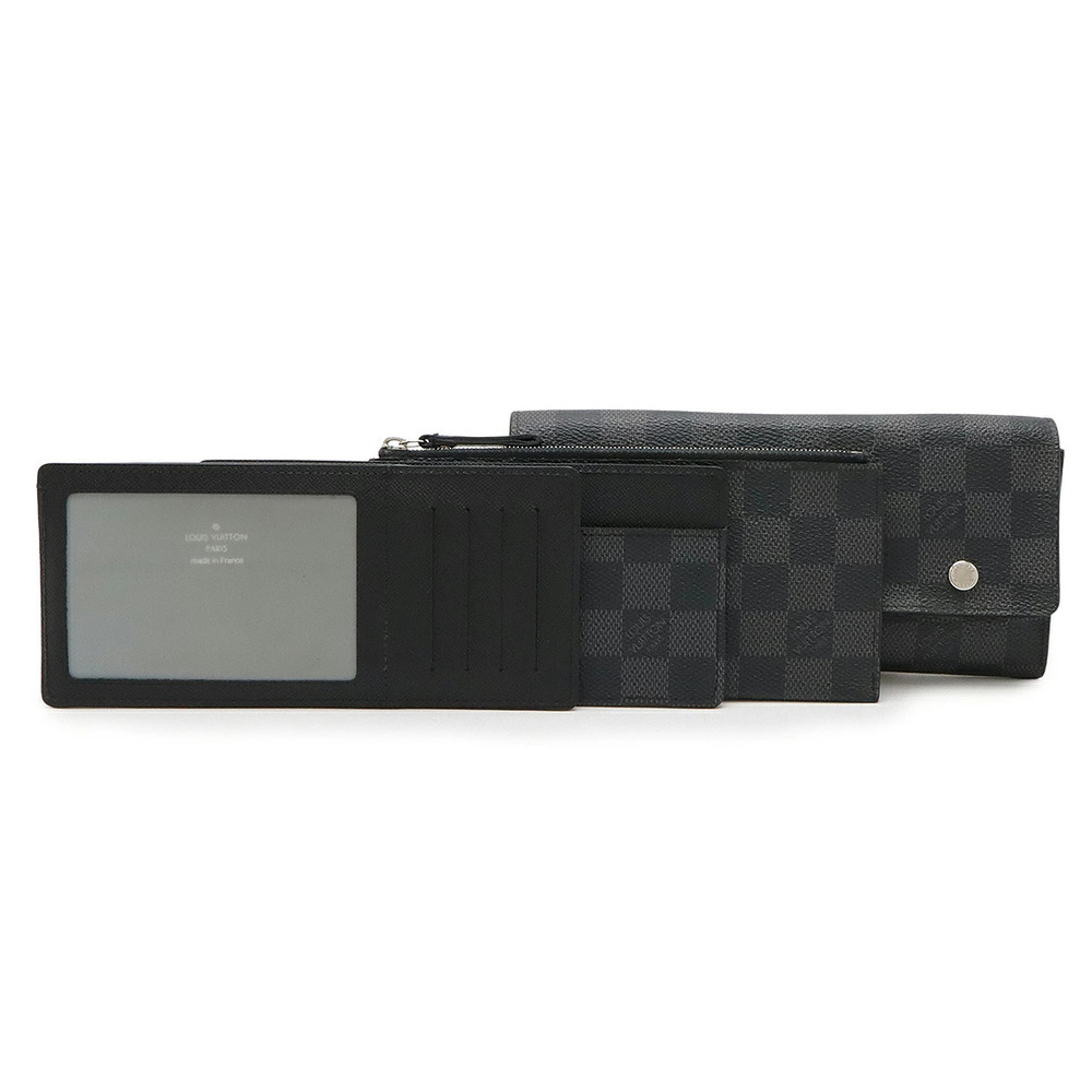 LOUIS VUITTON Damier Graphite Black Portefeuille Long Modulable Bi fold Wallet